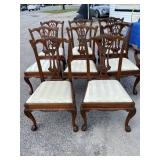 8 SOLID MAHOGANY HICKORY WHITE CHIPPENDALE CHAIRS