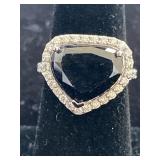 18K BLACK AND WHITE DIAMOND RING