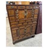 ANTIQUE 2 PC ORIENTAL WEDDING CHEST