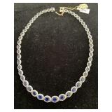 14K SAPPHIRE AND DIAMOND NECKLACE