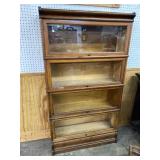 MACEY OAK 4 STACK BOOKCASE WITH DRAWER