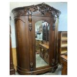 ROSEWOOD VICTORIAN 3 DOOR HALF ROUND WARDROBE