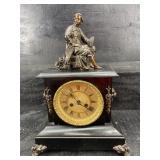 ANTIQUE WATERBURY CAST IRON MANTLE CLOCK