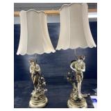 PAIR OF ART NOUVEAU SIGNED HIRSCH MOREAU SPELTER