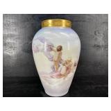 ANTIQUE HAND PAINTED LARGE LIMOGES VASE