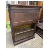 OAK 3 STACK BOOKCASE WITH DESK