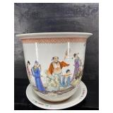 OLDER CHINESE JARDINIERE WITH BOWL BASE