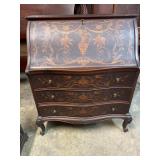 STERN BROTHERS MAHOGANY MARKETRY INLAID SLANT