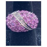 14K PINK SAPPHIRE AND DIAMOND CUSTOM MADE RING
