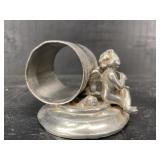 RARE ANTIQUE MERIDEN SILVER PLATE CHERUB FIGURAL