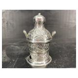 RARE SOLID STERLING ANTIQUE INCENSE BURNER ON