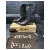 LUCCHESE LEATHER COWBOY BOOTS IN BOX