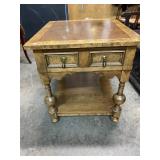 WALNUT BAKER 1 DRAWER TABLE