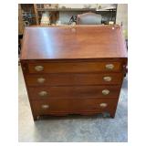 18TH CENTURY CHERRY INLAID SLANT FRONT DESK