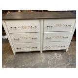 PAINT DECORATED 6 DRAWER CHEST