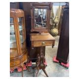 WALNUT VICTORIAN TALL SHAVING STAND