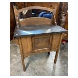 OAK MARBLE TOP WASHSTAND