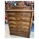 WALNUT VICTORIAN LOCKSIDE TALL CHEST