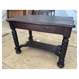 BARLEY TWIST OAK LIBRARY DESK 1 DRAWER