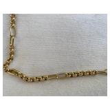 -4K YELLOW GOLD UNISEX FIGARO LINK NECKLACE
