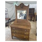 OAK DRESSER WITH MIRROR