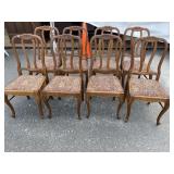 SET OF 8 OAK COUNTRY FRENCH CHAIRS