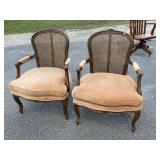 PR OF FRENCH CANE BACK FIRE SIDE CHAIRS