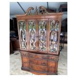 MAHOGANY BUBBLE GLASS CHINA CLOSET