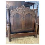 WALNUT VICTORIAN LINCOLN QUEEN SIZE BED
