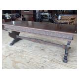 EXCEPTIONAL LARGE WALNUT LONG DAVENPORT TABLE