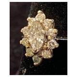 14K MARQUISE OUTLINE DIAMOND FASHION RING