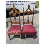 PR OF GOTHIC VICTORIAN WALNUT CHAIRS