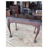MAHOGANY FLIP TOP CHIPPENDALE GAME TABLE