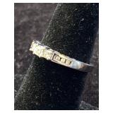 14K WHITE GOLD, DIAMOND WEDDING BAND