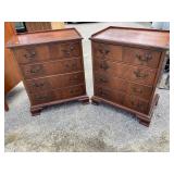 PR OF FLAMED MAHOGANY 4 DRAWER CHEST