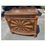 SUNBURST INLAID CARVED WALUNT SERVER