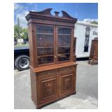 CARVED 19TH CENTURY ENGLISH WALT CUPBOARD