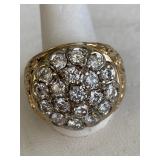 14K GOLD MANS 3 CARAT DIAMOND RING