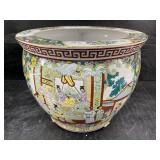 ORIENTAL PORCELAIN FISH BOWL PLANTER