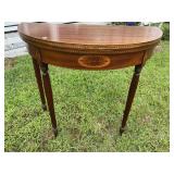 EXCEPTIONAL INLAID MAHOGANY FLIP TOP GAME TABLE
