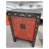 ORIENTAL PAINT DECORATED 2 DOOR CABINET