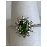 14K WHITE GOLD 1.15 CARAT RARE TSAVORITE GARNET