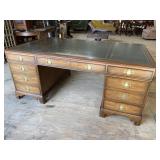 KITTINGER BUFFALO LEATHER TOP PARTNERS DESK