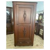 RARE WALNUT VICTORIAN CORNER CABINET