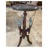WALNUT INCISED VICTORIAN CANDLE STAND