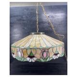 OLDER TIFFANY STYLE STAIN GLASS HANGING LIGHT