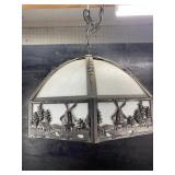 TIFFANY STYLE STAIN GLASS HANGING LIGHT