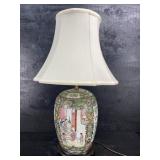 OLDER ROSE MEDALLION TABLE LAMP WITH SHADE