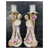 PAIR OF ANDREA BY SADEK CANDLESTICK FIGURINES