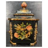 LARGE HAND PAINTED BIRDS ROSES DECORATOR BOX